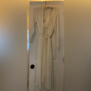 Flora by Flora Nikrooz Isis 2 Piece Ivory Nightgown & Robe Set Romantic Bridal